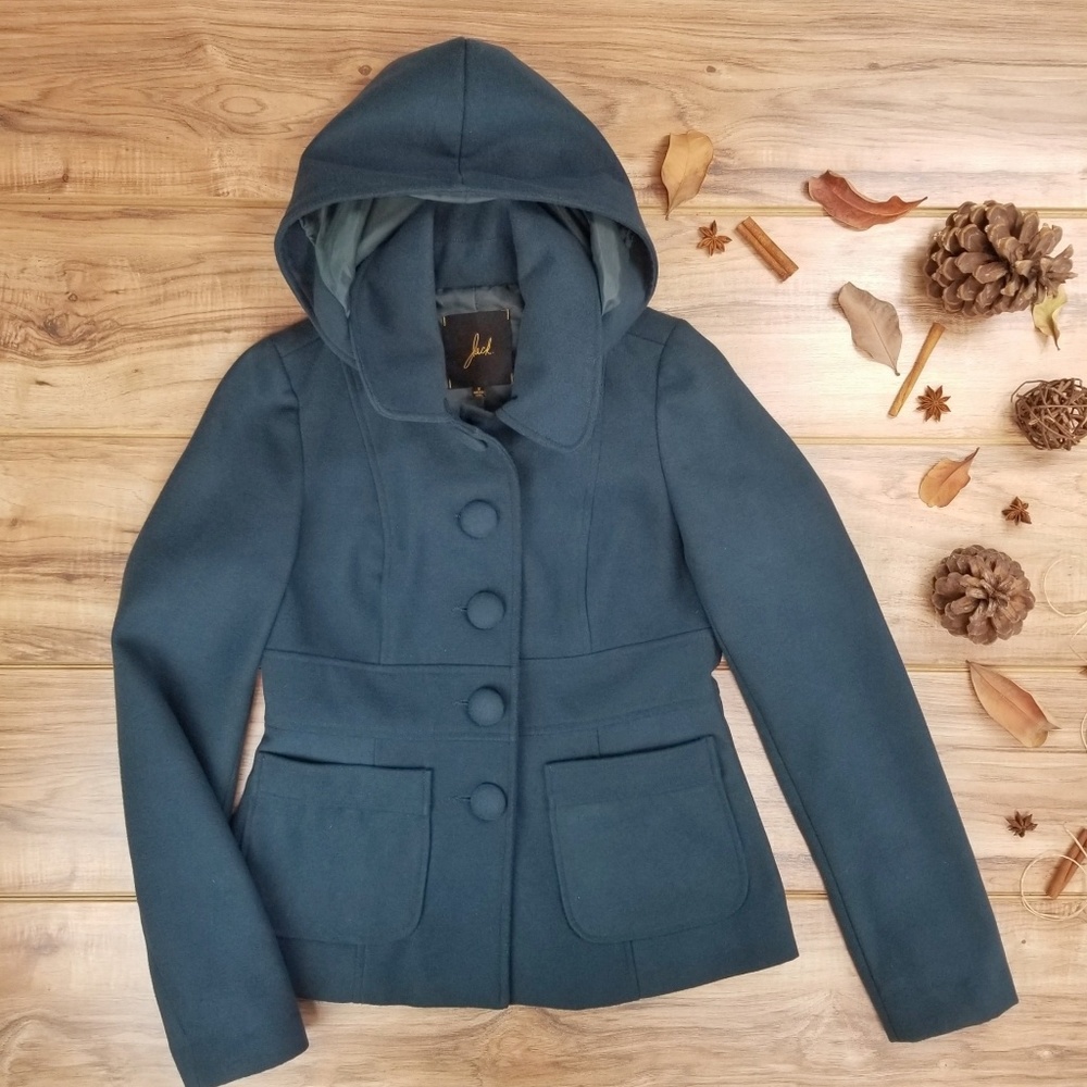 Jack by BB dakota 》Emerald Green Felt Hood Jacket